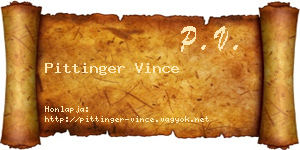 Pittinger Vince névjegykártya